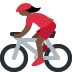 🚴🏿‍♀️ woman biking: dark skin tone display on Twitter